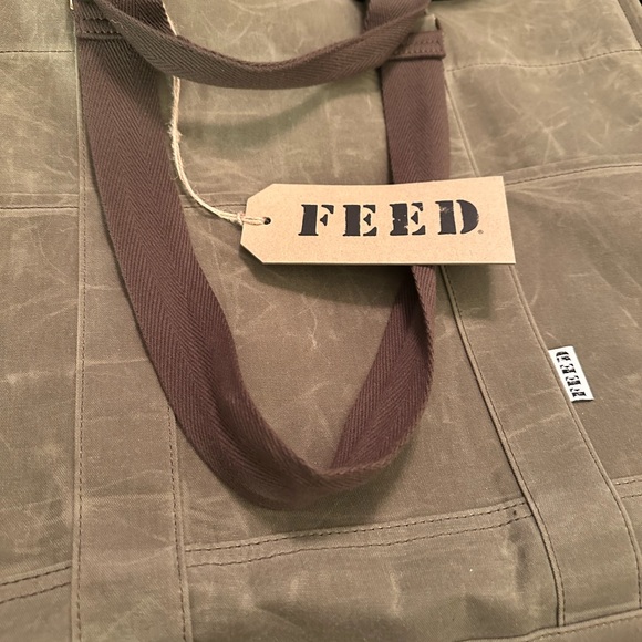 FEED Projects XL Market Structured Carry-All Organizer Tote Khaki Green NWT - Picture 2 of 16